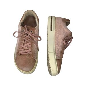 Birkenstock Bend Low Soft Pink Suede Canvas Women's Fashion Sneakers Sz 38/US 7